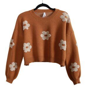 Dreamers Oversized Cropped Floral Sweater